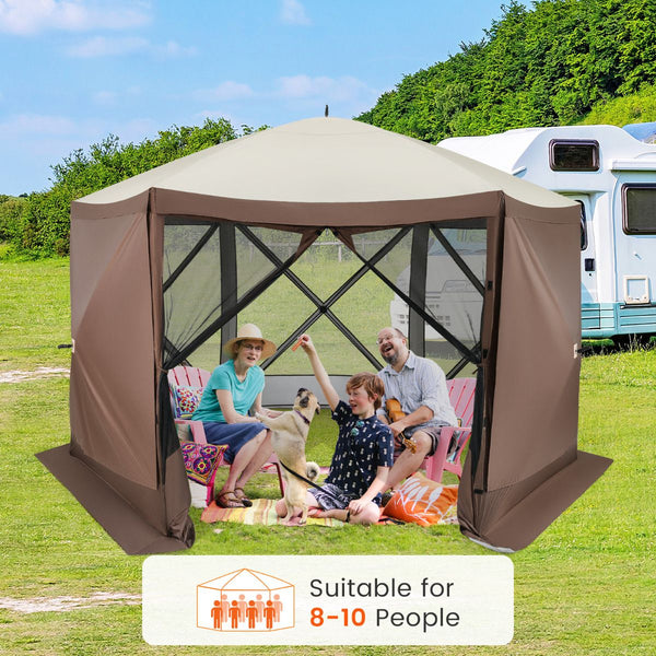 350 x 350 CM Pop-Up Screen House tent with Removable Walls