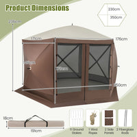 350 x 350 CM Pop-Up Screen House tent with Removable Walls