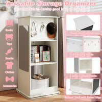360° Spinning Corner Bookcase with Chalkboard and Mirror