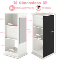 360° Spinning Corner Bookcase with Chalkboard and Mirror