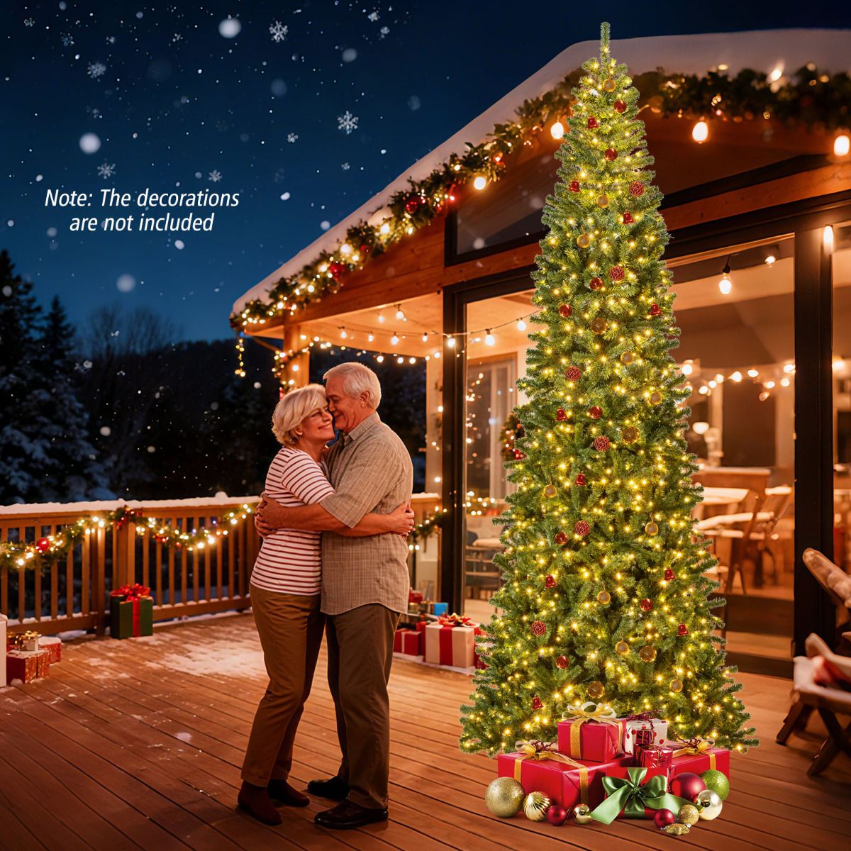 360 cm Tall Prelit Hinged Artificial Christmas Tree Quick Power Connector