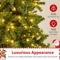 360 cm Tall Prelit Hinged Artificial Christmas Tree Quick Power Connector