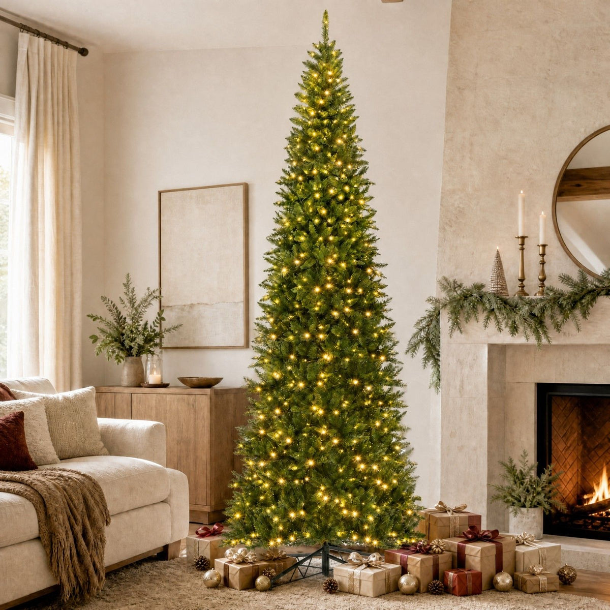 360cm Artificial Christmas Tree with 360° Quick Power Connector for Home Party Shopping Mall