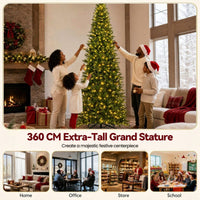 360cm Artificial Christmas Tree with 360° Quick Power Connector for Home Party Shopping Mall