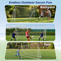 367 x 124 cm Soccer Goal with Heavy-Duty Metal Frame and Ground Stakes