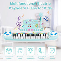37 Keys Electronic Musical Instrument with Microphone 8 Tone and 4 Percussion Instruments