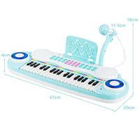 37 Keys Electronic Musical Instrument with Microphone 8 Tone and 4 Percussion Instruments