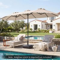 375cm Double-Sided Patio Umbrella with Crank Handle and amp for Garden Deck Poolside