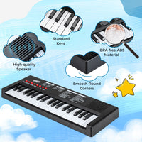 37 Keys Portable Electric Keyboard Piano with Microphone and 8 Tones