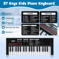 37 Keys Portable Electric Keyboard Piano with Microphone and 8 Tones