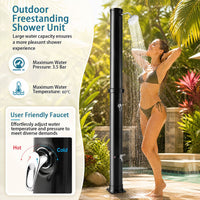 38 L Solar Heated Outdoor Shower with Rotating Shower Head