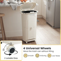 38L Double-Layer/42L 3-Layer Sorting Trash Bin with Step Pedal and Wheels