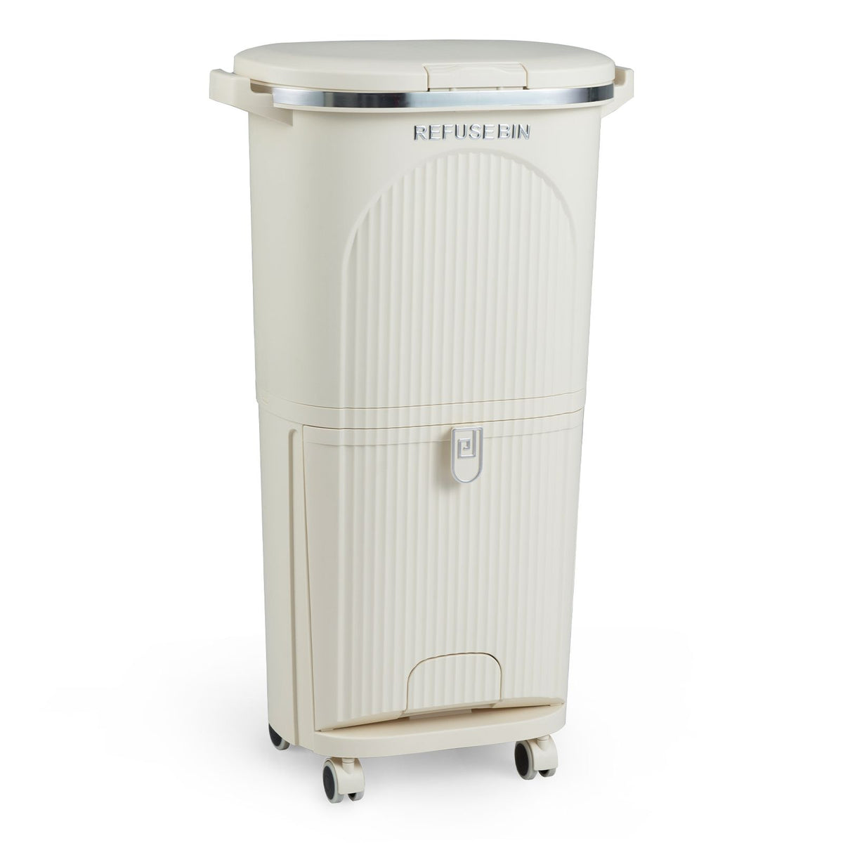 38L Double-Layer/42L 3-Layer Sorting Trash Bin with Step Pedal and Wheels