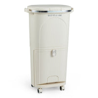 38L Double-Layer/42L 3-Layer Sorting Trash Bin with Step Pedal and Wheels