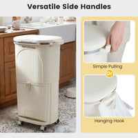 38L Double-Layer/42L 3-Layer Sorting Trash Bin with Step Pedal and Wheels