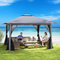 394 x 394 CM Canopy Tent with Mesh Netting and Carrying Bag for Patio and Lawn