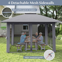 394 x 394 CM Canopy Tent with Mesh Netting and Carrying Bag for Patio and Lawn