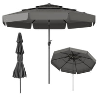 3M Patio Umbrella with 3-Tier Vented Top and 8 Ribs for Outdoor Yard