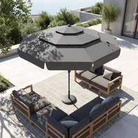 3M Patio Umbrella with 3-Tier Vented Top and 8 Ribs for Outdoor Yard
