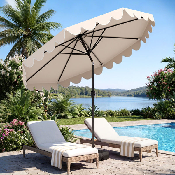 3M Patio Umbrella with Weighted Base Sandbags Push Button Tilt