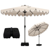 3M Patio Umbrella with Weighted Base Sandbags Push Button Tilt