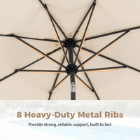 3M Patio Umbrella with Weighted Base Sandbags Push Button Tilt