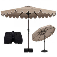 3M Patio Umbrella with Weighted Base Sandbags Push Button Tilt