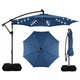 3m Solar Offset Hanging Umbrella with 32 LED Lights and 360° Rotation