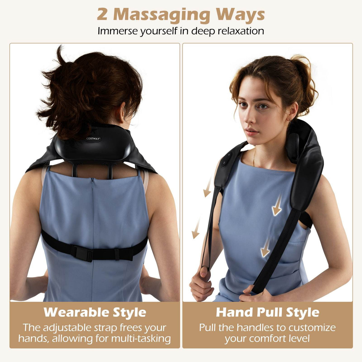Neck Shoulder Massager for Pain Relief w/2 Heating Levels