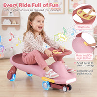 Wiggle Car for Kids w/ LED Flashing Wheels, Music, Horn