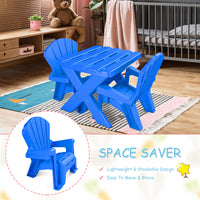 Kids Plastic Table with 2 Adirondack Chairs Set