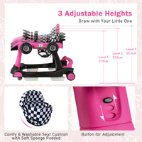 4-in-1 Baby Walker, Foldable Baby Activity Walker