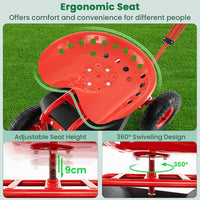 Steerable Garden Cart w/Extendable Handle