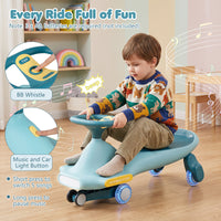 Wiggle Car for Kids w/ LED Flashing Wheels, Music, Horn