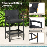 3 Pieces Patio Bar Set Outdoor Bistro Set with 2 Stools and 1 Bar Table