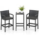 3 Pieces Patio Bar Set Outdoor Bistro Set with 2 Stools and 1 Bar Table