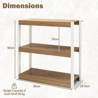 3/4-Tier Wooden Bookshelf Storage Organizer Bookcase w/ Open Shelving Unit Study