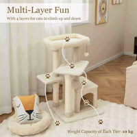 Giantex 4-Tier Cat Tree Indoor Activity Cat Tower w/ Perch & Hanging Ball for Play Rest