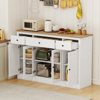 140 cm Large Buffet Sideboard, Kitchen Storage Cabinet with 3 Drawers