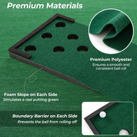Golf Pong Game Set, Portable Golf Putting Mat with 2 Adjustable Putters