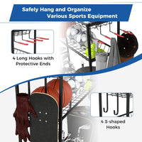 3 Golf Bags Storage Garage Organizer with Wheels and Hooks