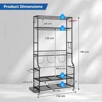 3 Golf Bags Storage Garage Organizer with Wheels and Hooks