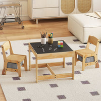 3 in 1 Kids Table and Chair Set with Removable Tabletop and 2 Storage Drawers