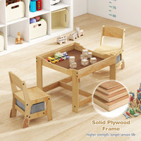 3 in 1 Kids Table and Chair Set with Removable Tabletop and 2 Storage Drawers