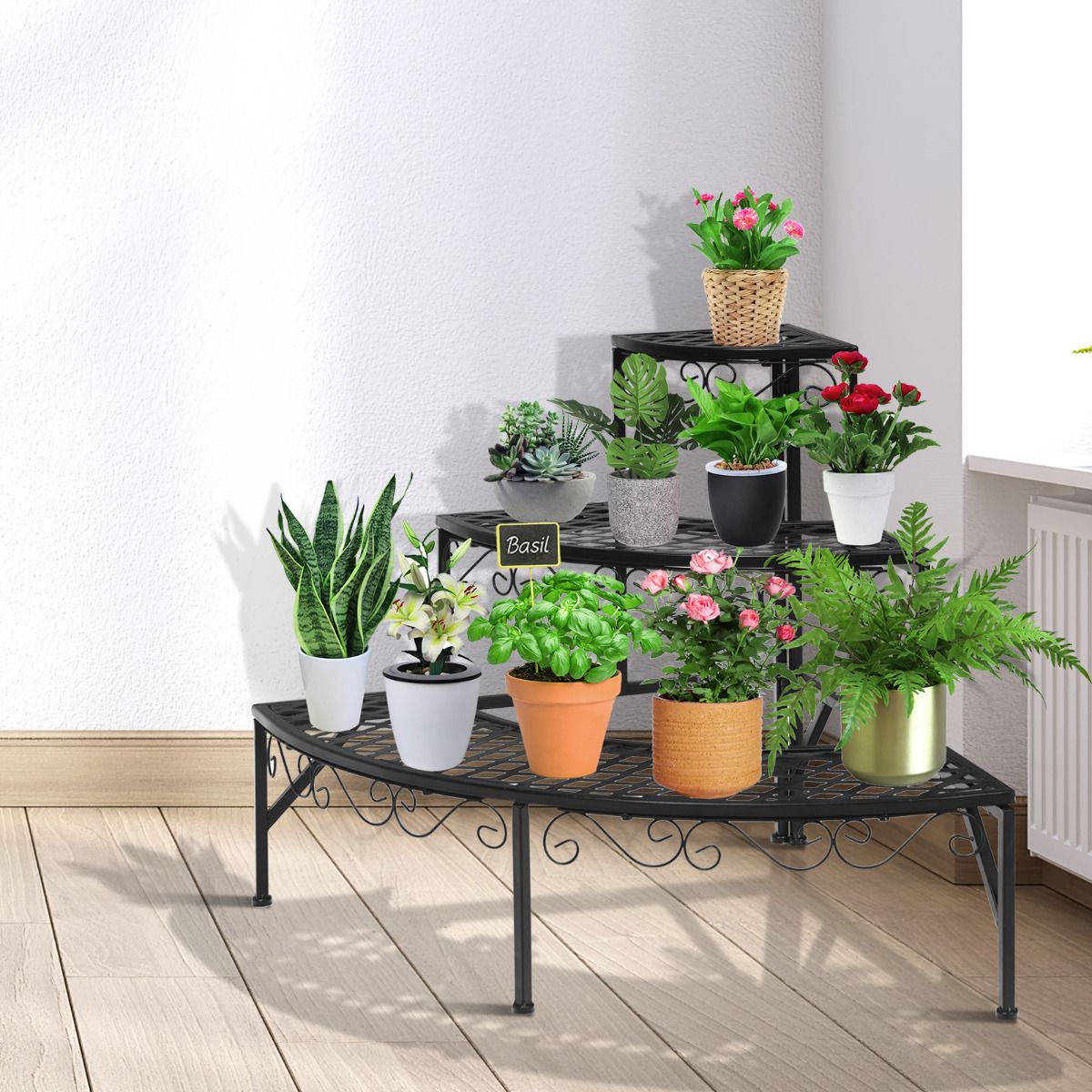 3 Layer Planter Stand Freestanding Flower Display Stand