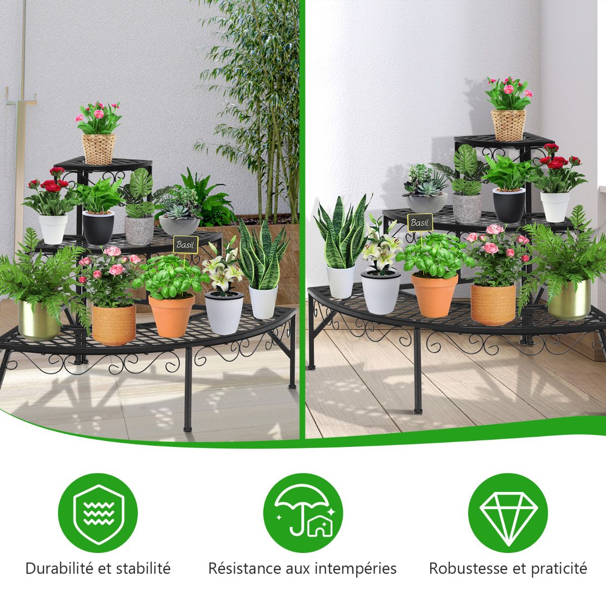 3 Layer Planter Stand Freestanding Flower Display Stand