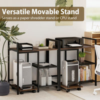 3-Tier Printer Table with Storage Shelves and Charging Station