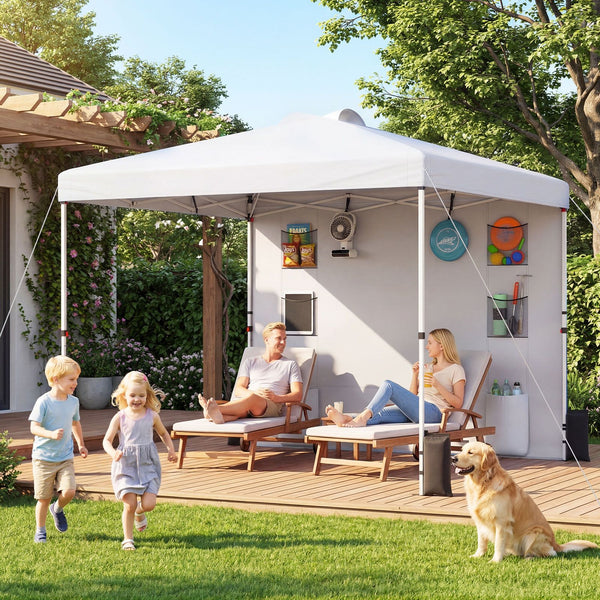 3 x 3M Pop up Canopy Tent with Sidewall 6 Pockets Instant Setup Commercial Gazebo