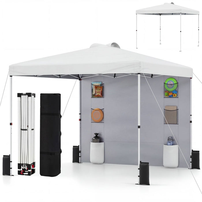 3 x 3M Pop up Canopy Tent with Sidewall 6 Pockets Instant Setup Commercial Gazebo