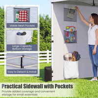 3 x 3M Pop up Canopy Tent with Sidewall 6 Pockets Instant Setup Commercial Gazebo